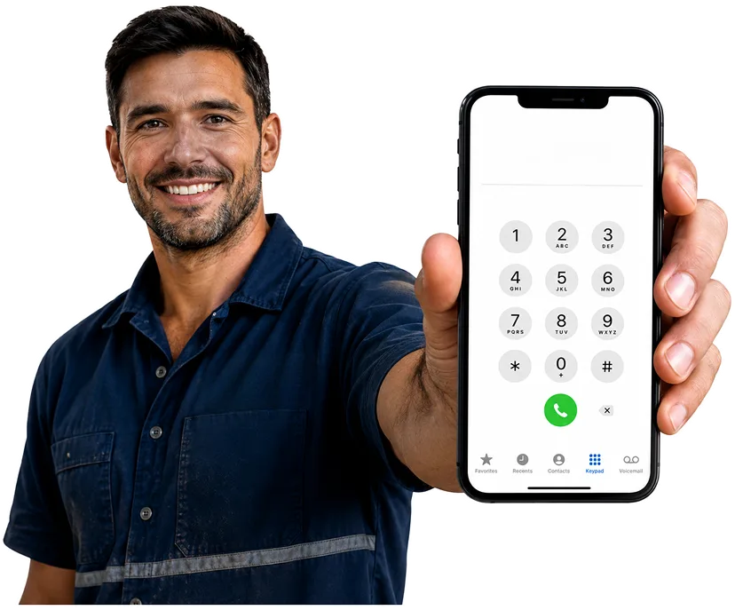 Plumber answering a Birchgrove enquiry by phone